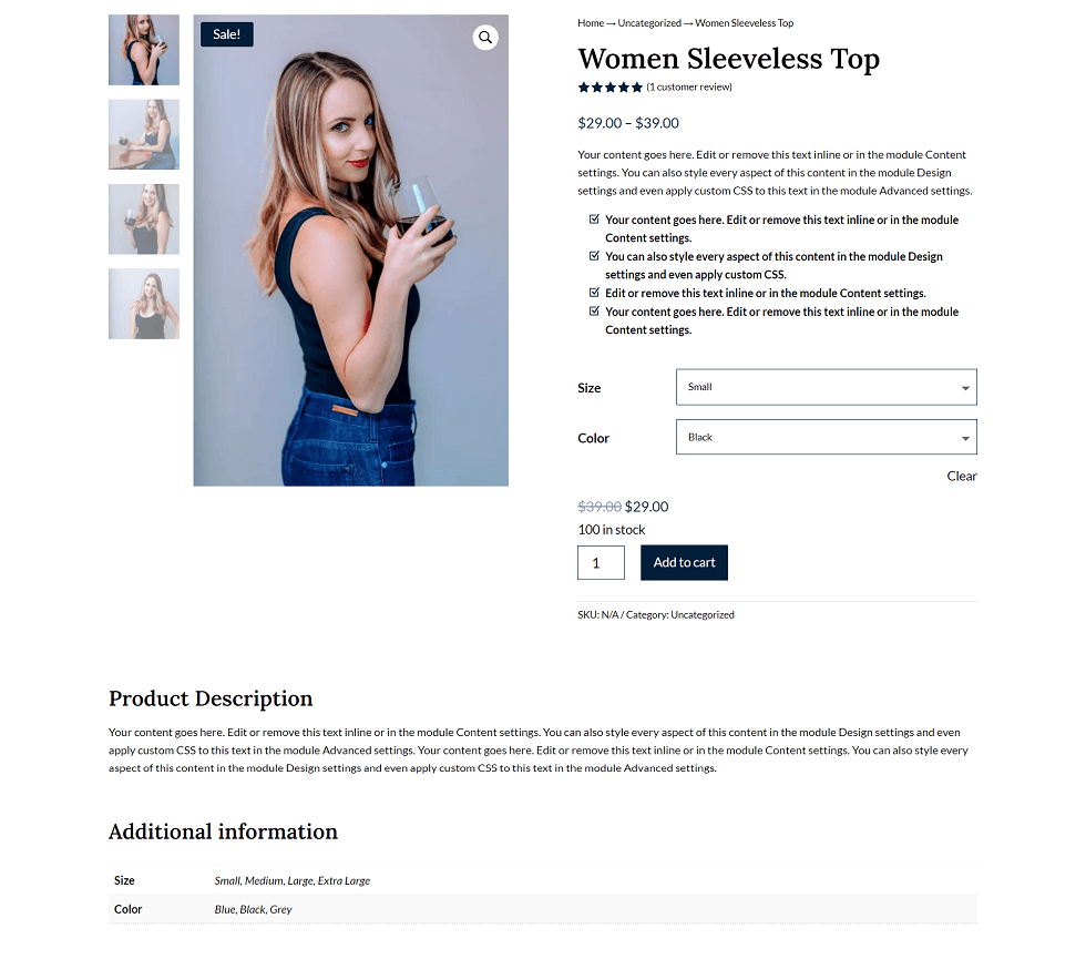 divi woocommerce product layout