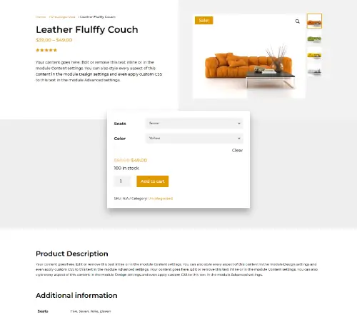 divi product page layout