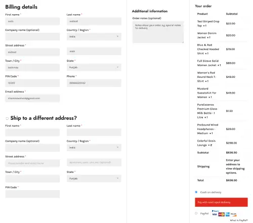 Checkout Layout